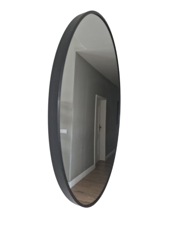 Czarna aluminiowa rama okrągłego lustra 80 cm