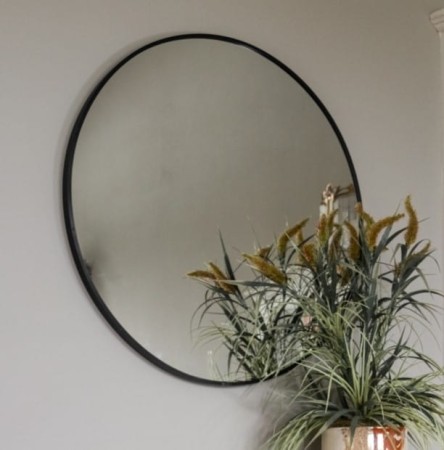 lustro czarne w aluminiowej ramie 80 cm