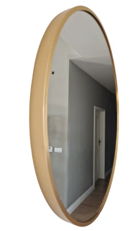 Lustro okrągłe w złotej ramie 100 cm