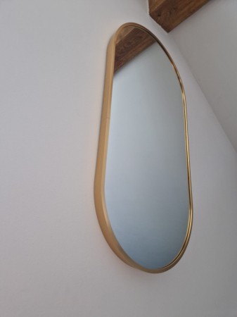Lustro owalne złote 100x50