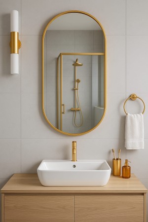 lustro owalne złote w złotej ramie 100x50 cm