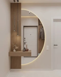 Lustro półokrągłe led na ścianę  160x80 dwustronne 