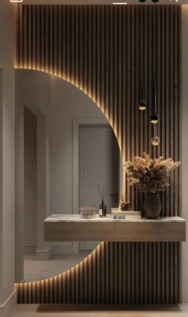 Lustro półokrągłe podświetlane led