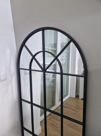 Lustro łukowe 160x80 ze szprosami czarne