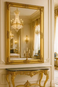 Lustro pałacowe glamour w stylu barokowym drewniana rama 130x70