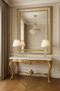Lustro ekskluzywne glamour w szklanej ramie  130x70 cm (1)