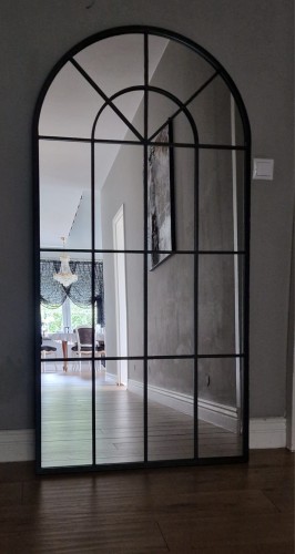 Przejdź do produktu Lustro okienne łukowe czarne 180x90 cm 