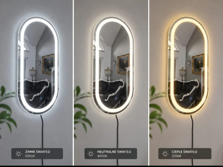 Lustro owalne led 100x50 cm