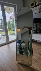 Lustro stojące lub wiszące loft w srebrnej aluminiowej ramie 165x50