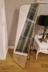 Lustro stojące lub wiszące loft w złotej ramie 165x50