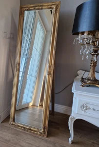 Lustro stojące w złotej ramie glamour 150 x50 cm