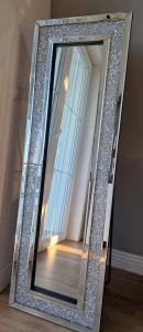 Lustro stojące kryształowe glamour