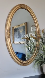 Lustro pałacowe glamour owalne 60x90