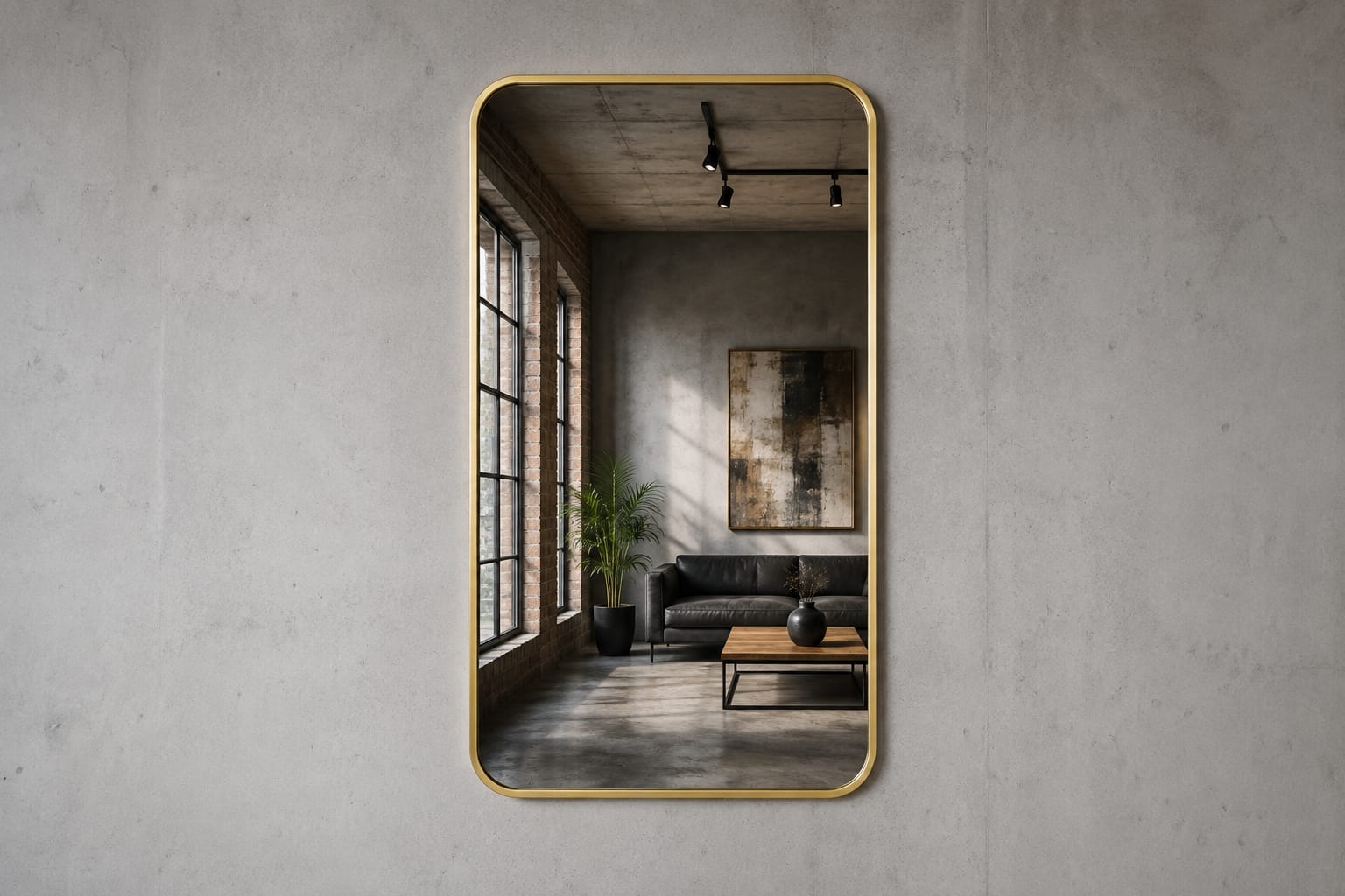 Lustro w złotej ramie 100x60 prostokątne