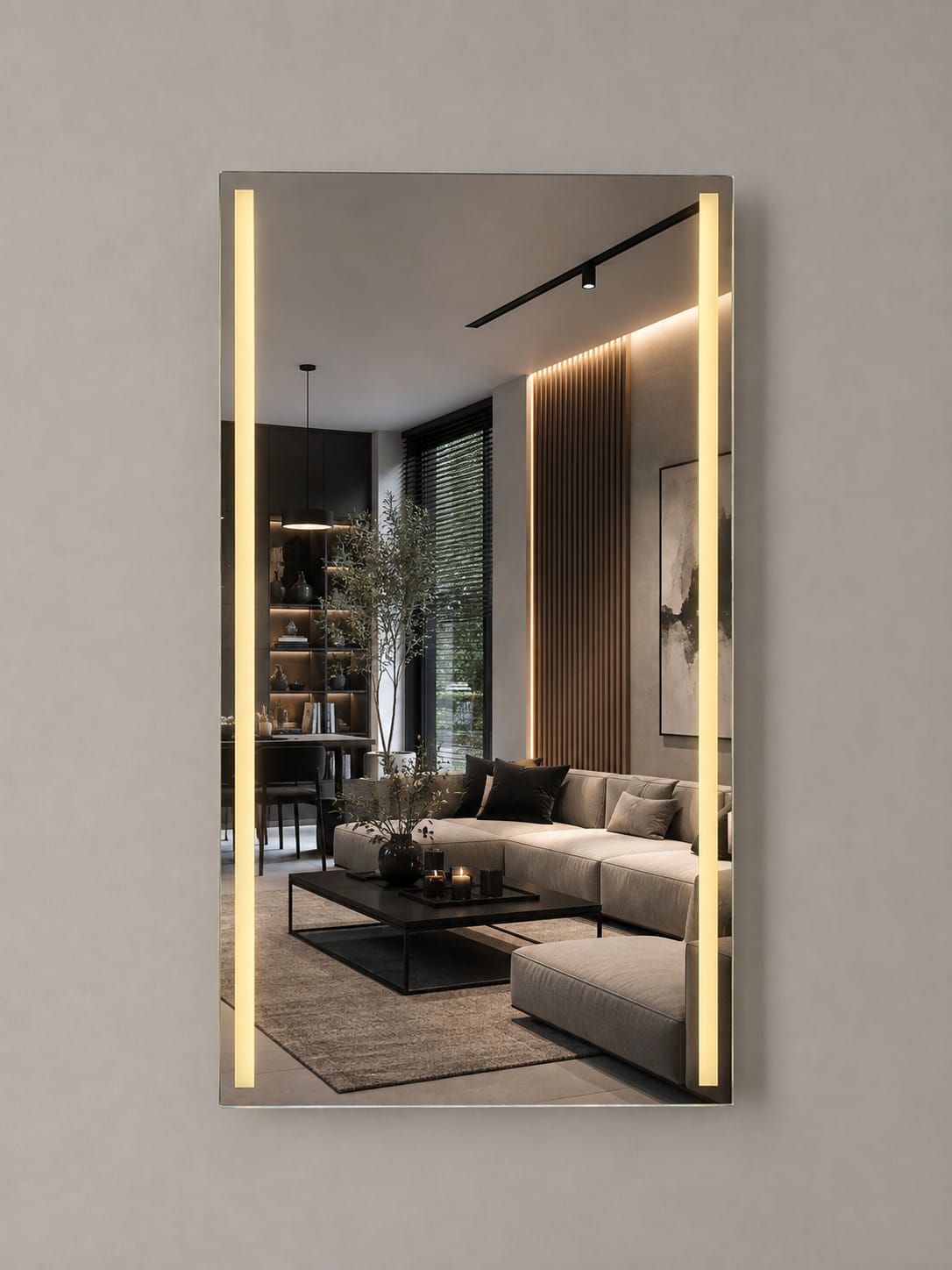 Lustro led salonowe 130x70 pionowe